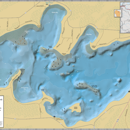 Pelican Lake Wall Map