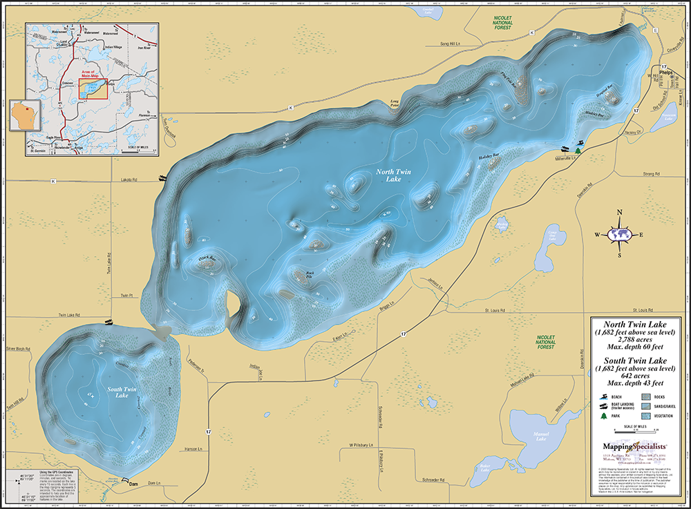 West Twin Lake Map