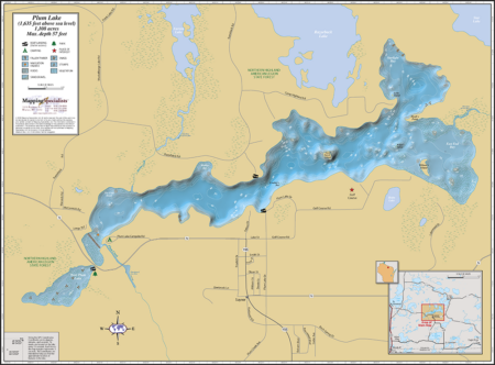 Plum Lake Wall Map