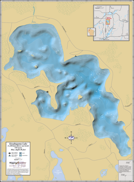 Sissabagama Lake Wall Map