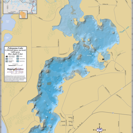 Pokegama Lake Wall Map