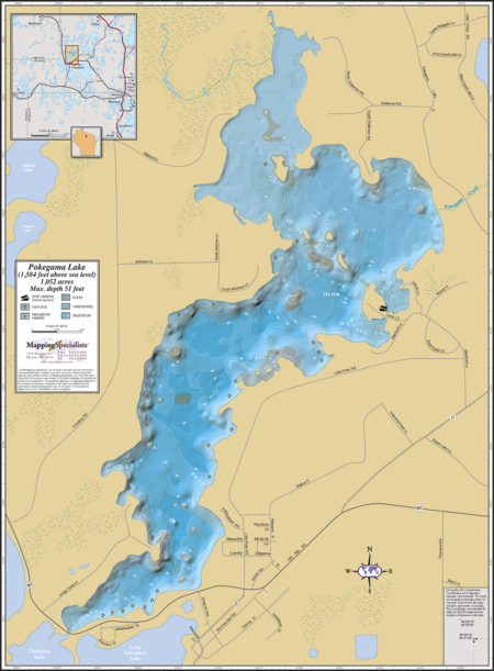 Pokegama Lake Wall Map