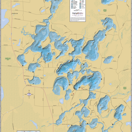 Three Lakes Chain Wall Map