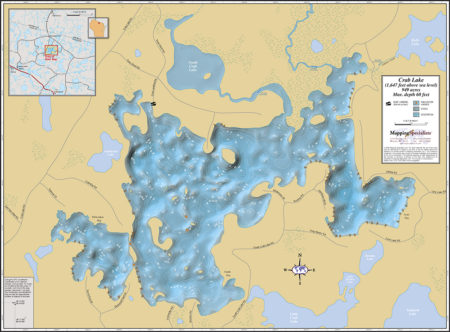 Crab Lake Wall Map