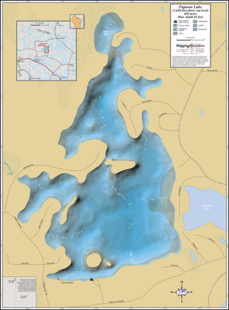 Papoose Lake Wall Map