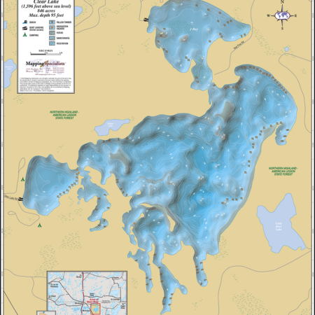 Clear Lake Wall Map