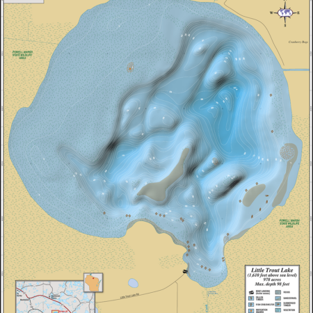 Little Trout Lake Wall Map