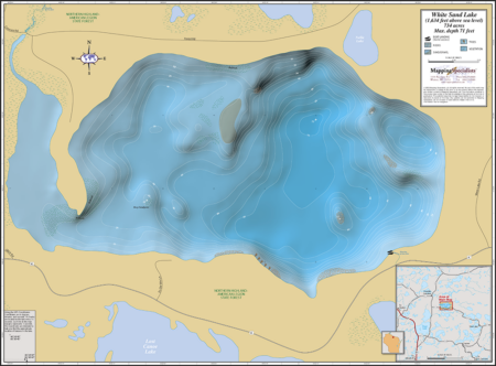 White Sand Lake (Boulder Jct) Wall Map