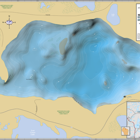 White Sand Lake (Boulder Jct) Wall Map