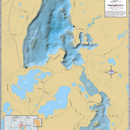 Presque Isle & Van Vliet Lake Wall Map