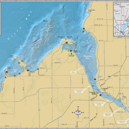 Sturgeon Bay Wall Map