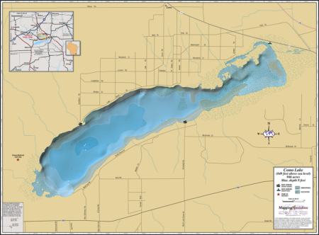 Como Lake Wall Map