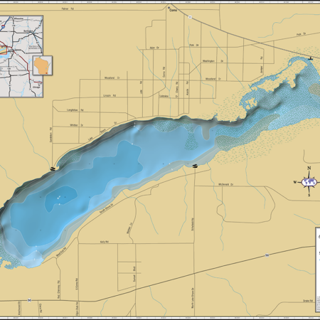 Como Lake Wall Map