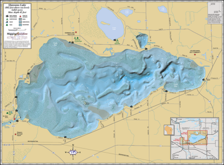 Shawano Lake Wall Map