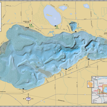 Shawano Lake Wall Map