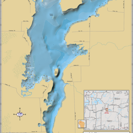 Lake Winter Wall Map