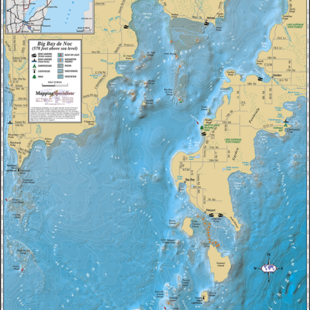 Big Bay de Noc Wall Map