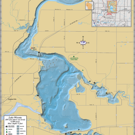 Lake Wissota Wall Map