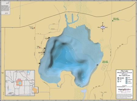 Pike Lake Wall Map