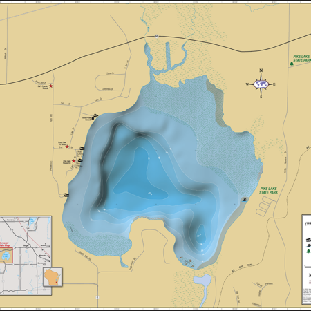 Pike Lake Wall Map