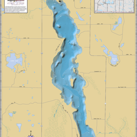 Bone Lake Wall Map