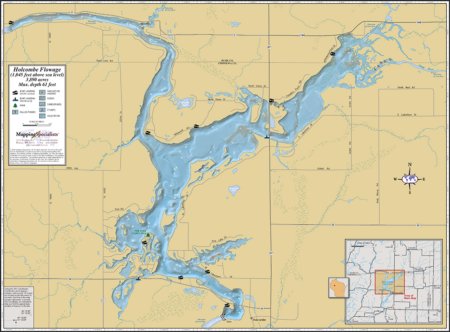 Holcombe Flowage Wall Map