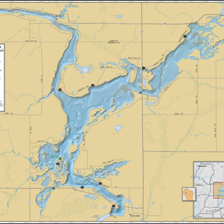 Holcombe Flowage Wall Map
