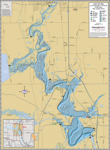 Dubay Lake Wall Map