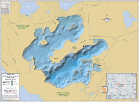 Star Lake Wall Map