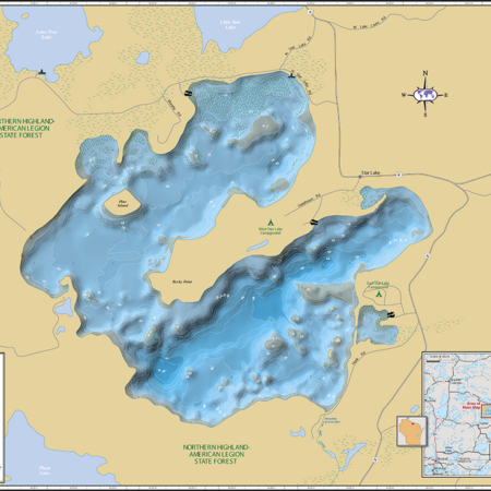 Star Lake Wall Map