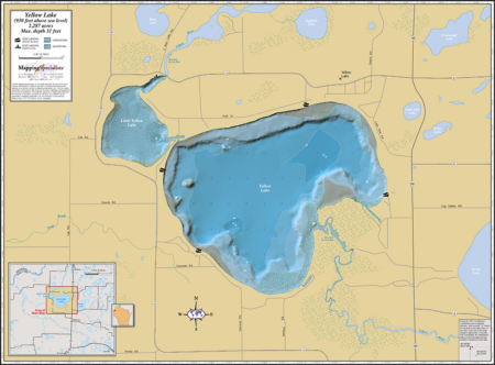 Yellow Lake Wall Map