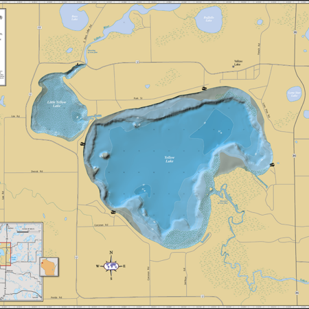 Yellow Lake Wall Map