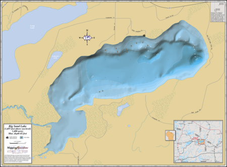 Big Sand Lake Wall Map