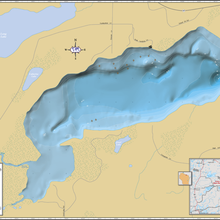 Big Sand Lake Wall Map