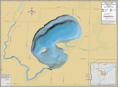 Pioneer Lake Wall Map