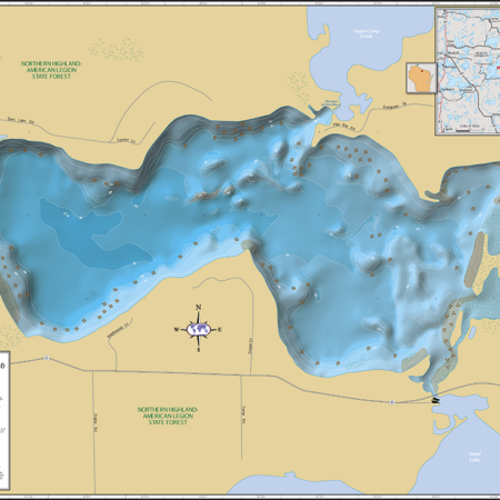 Dam Lake Wall Map