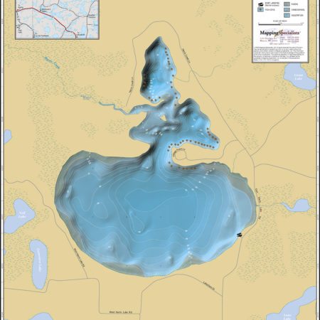 Harris Lake Wall Map