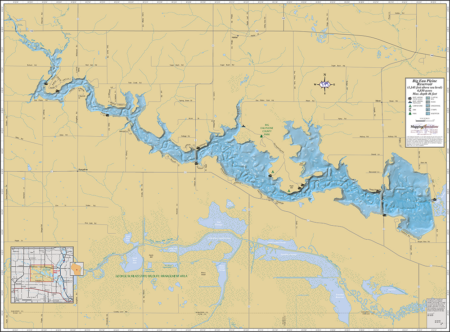 Big Eau Pleine Lake Wall Map