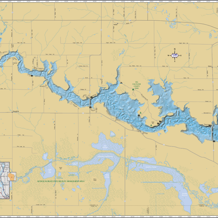 Big Eau Pleine Lake Wall Map