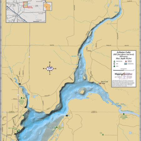 Arbutus Lake Wall Map