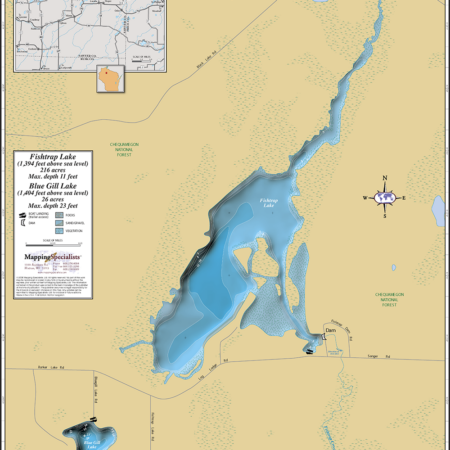 Fishtrap Lake Wall Map