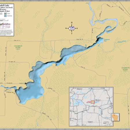 Blaisdell Lake Wall Map