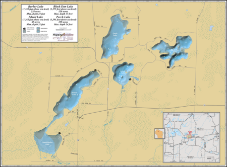 Barber Lake Wall Map