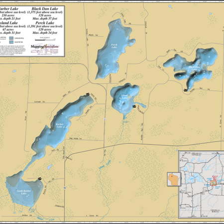 Barber Lake Wall Map