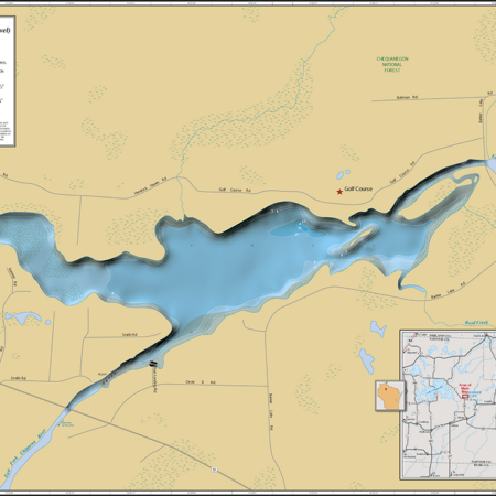 Barker Lake Wall Map