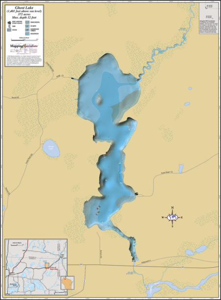 Ghost Lake Wall Map