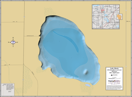 Maria Lake Wall Map