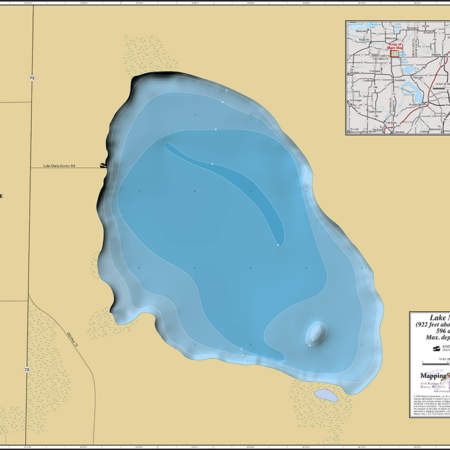 Maria Lake Wall Map